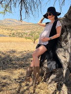 Polera maternal cuello V Atenas Taupe - Trenda 