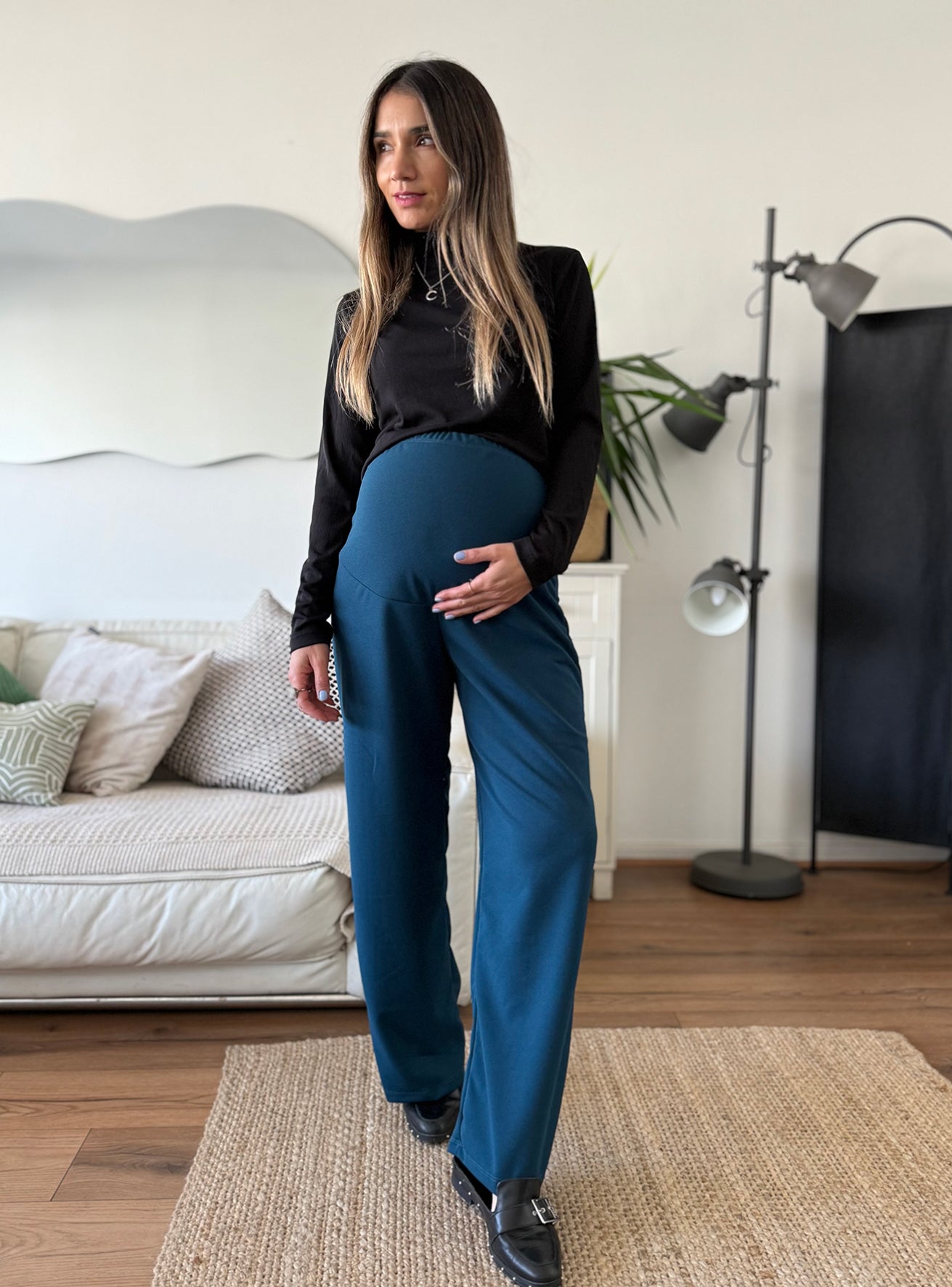 Pantalón palazzo maternal New York petroleo - Trenda 