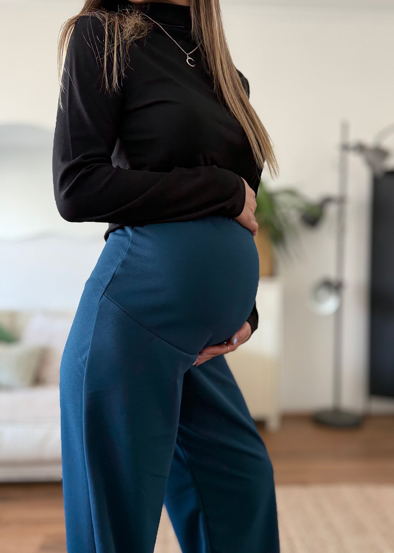 Pantalón palazzo maternal New York petroleo - Trenda 