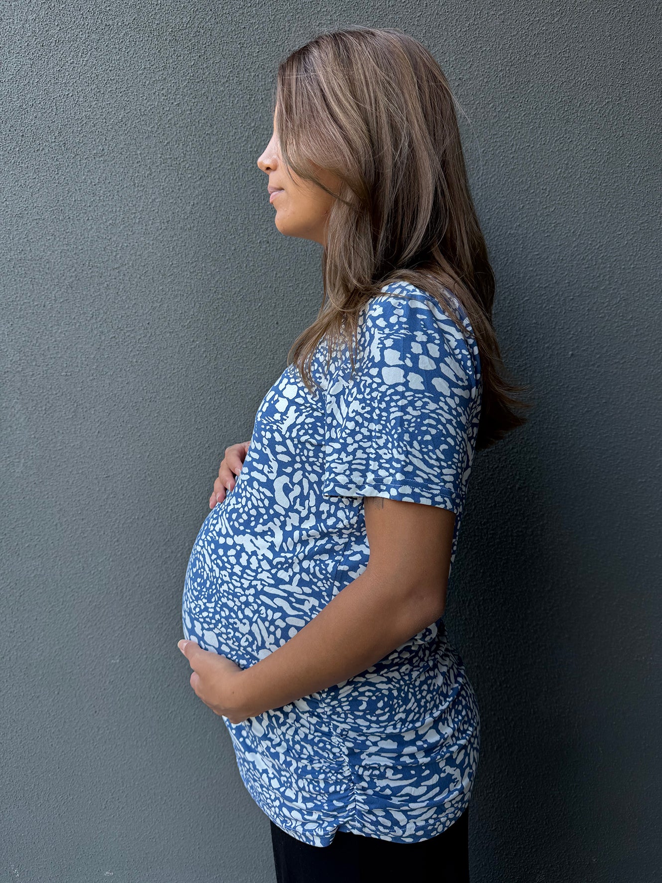 Polera maternal Mom estampado celeste - Trenda 