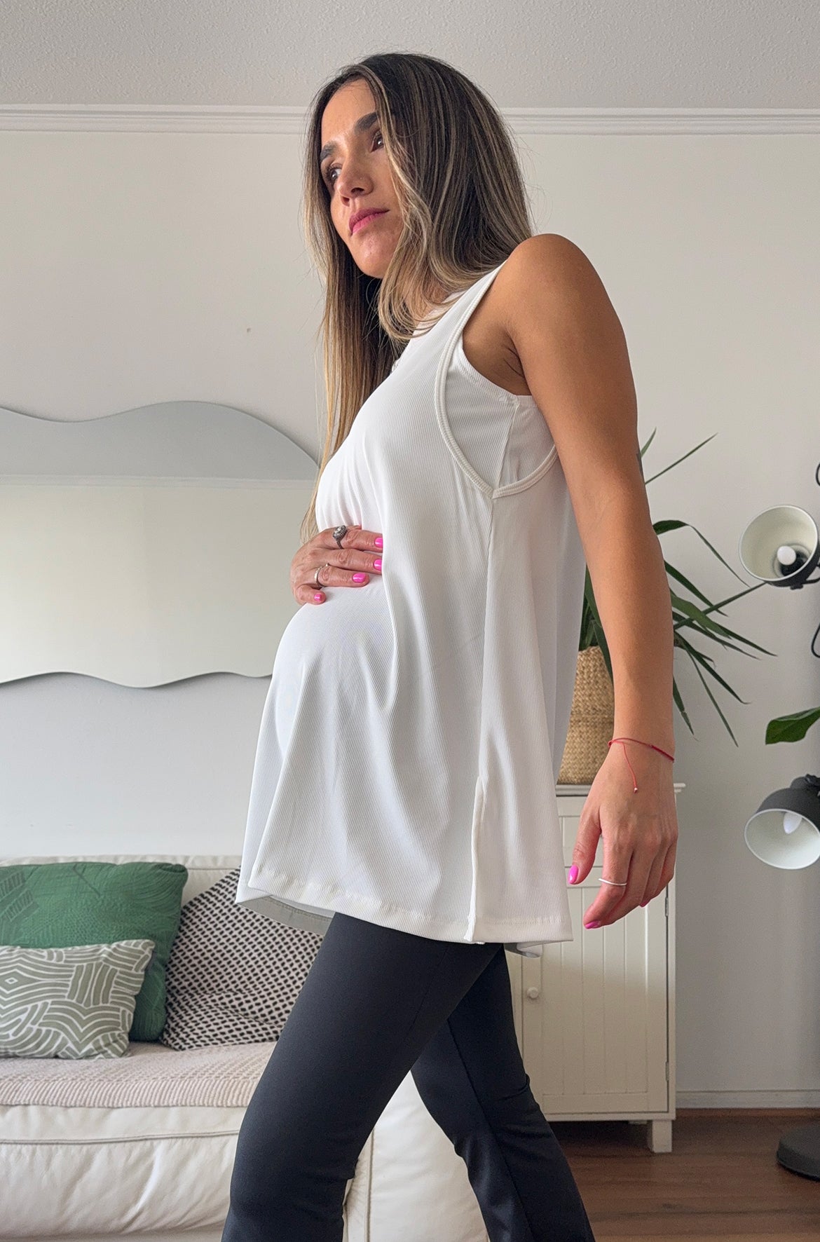 Polera maternal y lactancia PRAGA blanca - Trenda 