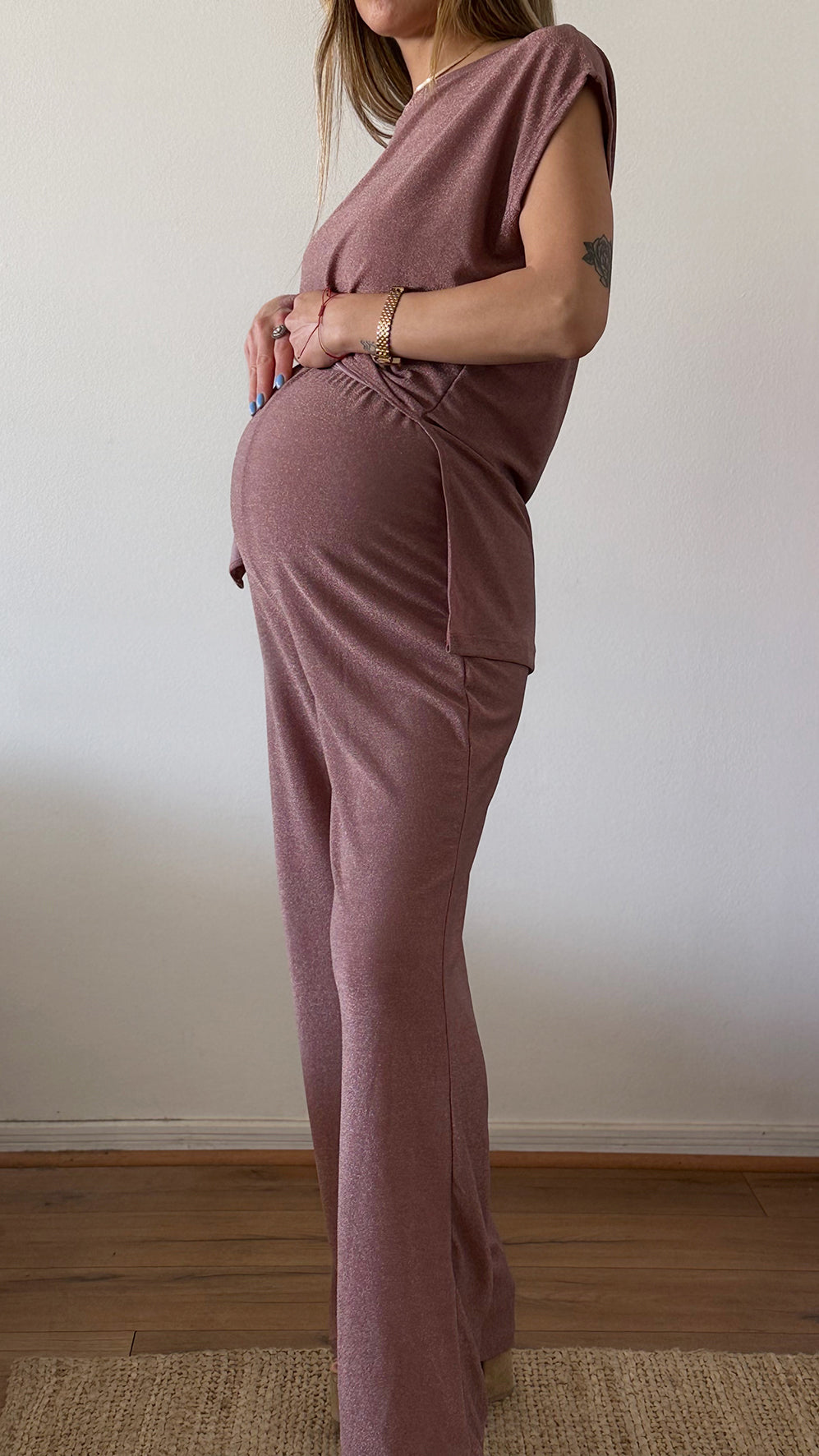 Set ATENAS (palazzo mas POLERA) palo rosa - Trenda 