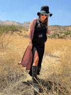 Tapado Mónaco lycra lurex palo rosa - Trenda 