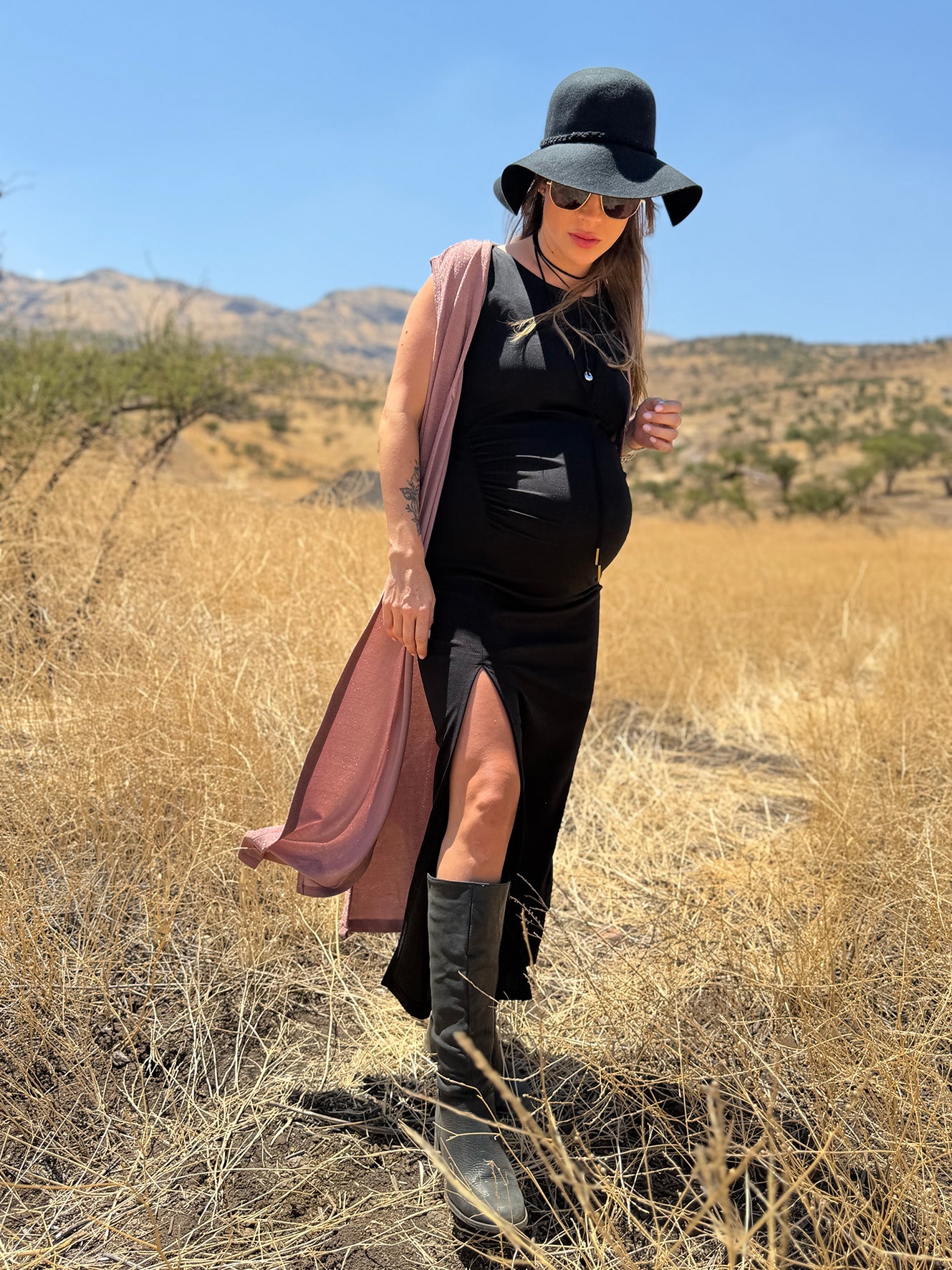 Tapado Mónaco lycra lurex palo rosa - Trenda 