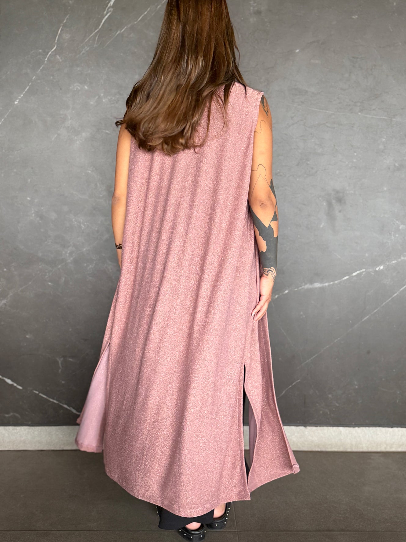 Tapado Mónaco lycra lurex palo rosa - Trenda 