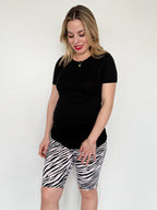 Calza Biker maternal animal print cebra - Trenda 