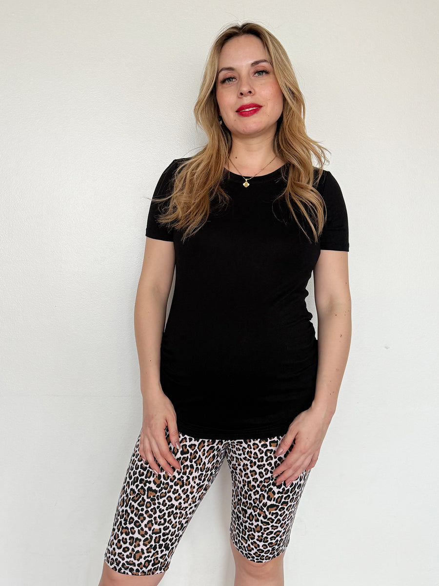 Calza Biker maternal animal print chita - Trenda 