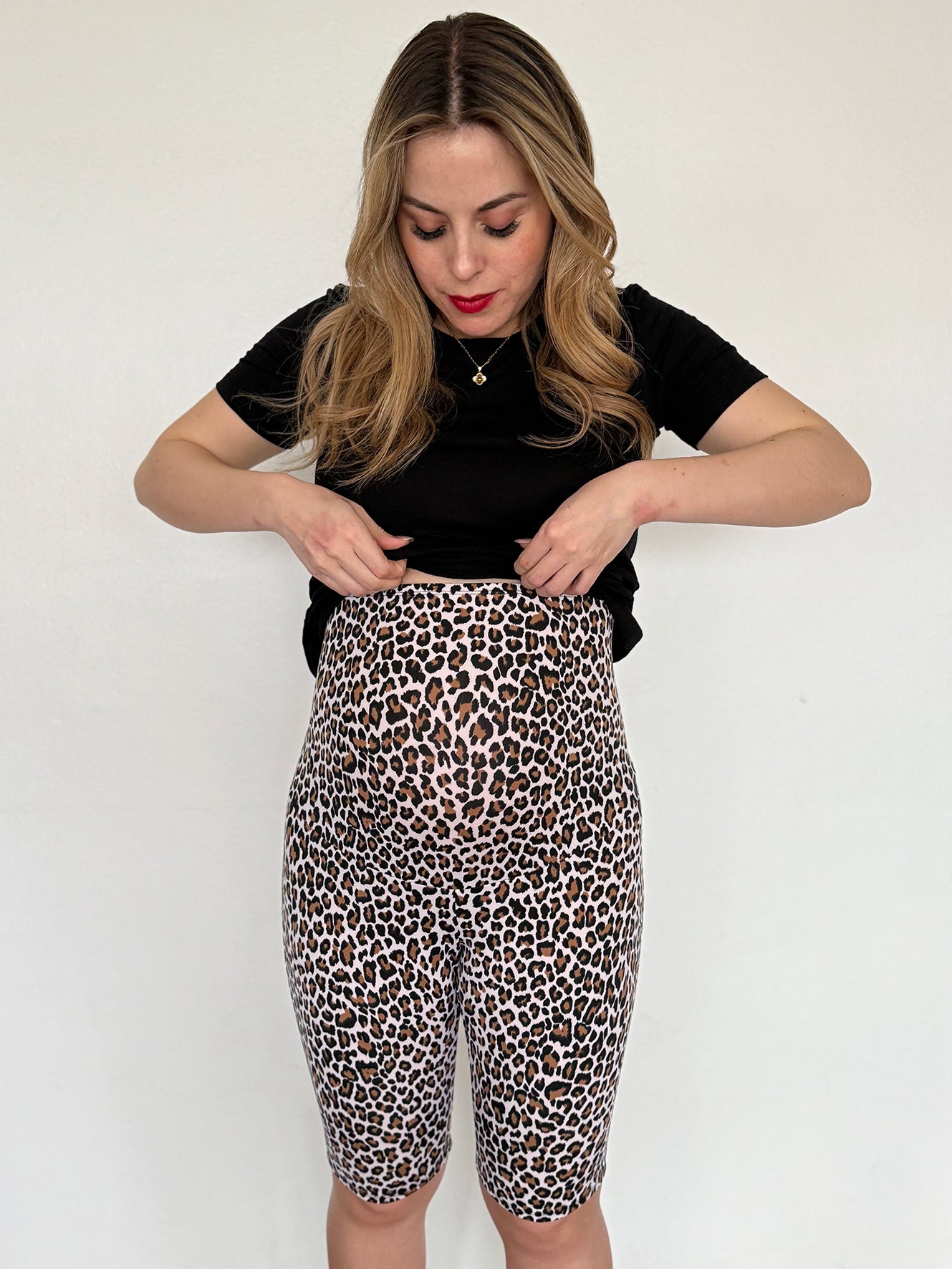 Calza Biker maternal animal print chita - Trenda 