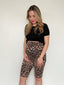 Calza Biker maternal animal print leopardo café - Trenda 
