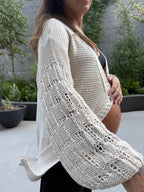 Cárdigan maternal tejido Mallorca beige - Trenda 