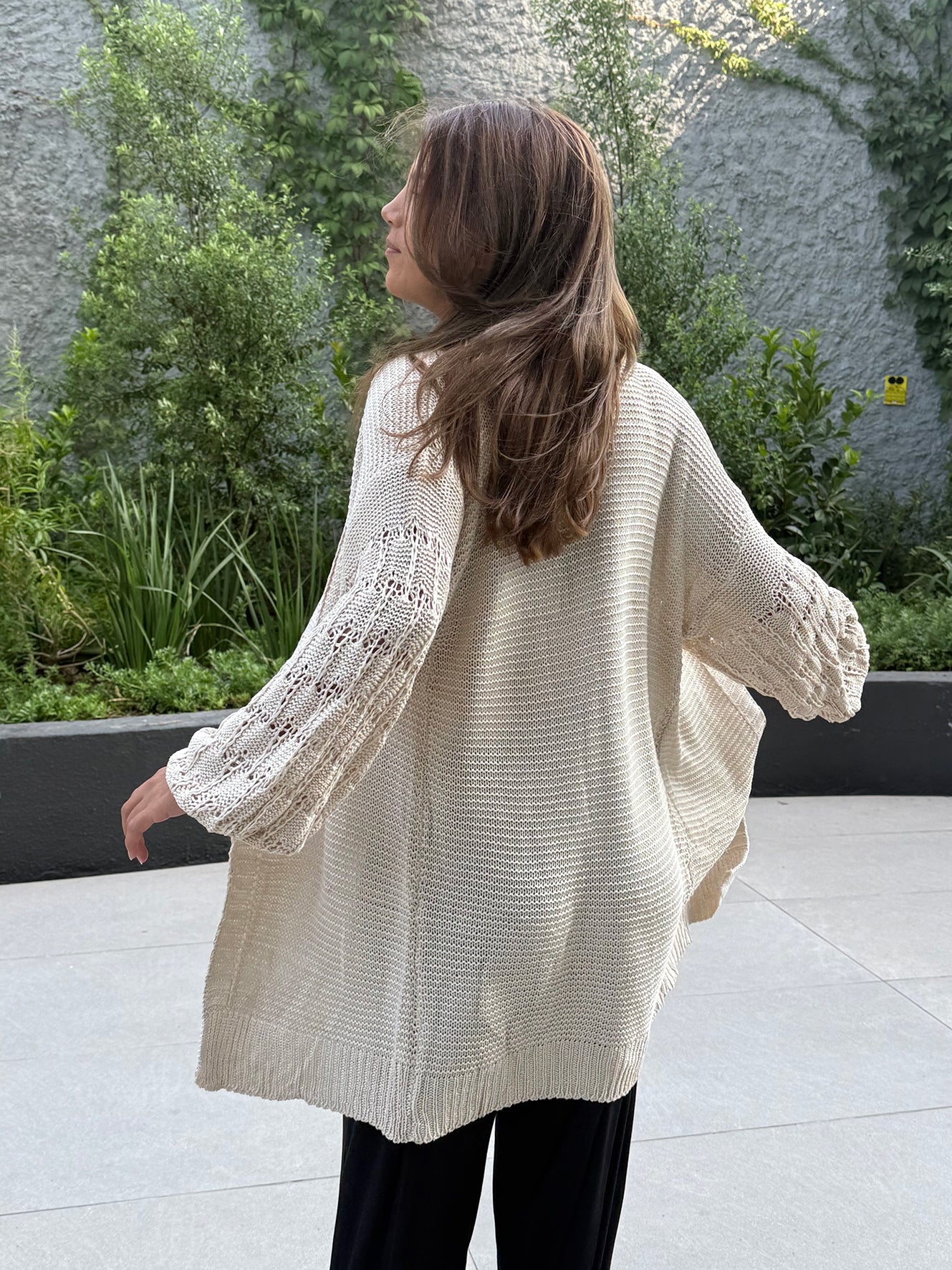 Cárdigan maternal tejido Menorca beige Imagen secundaria del producto