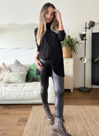 Calza engomada negra - Trenda 