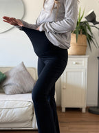 Calza maternal FLARE gamuza negra - Trenda 