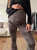Calza maternal flare leopardo beige - Trenda 