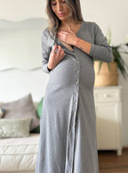 Vestido maternal y lactancia Florencia gris - Trenda 