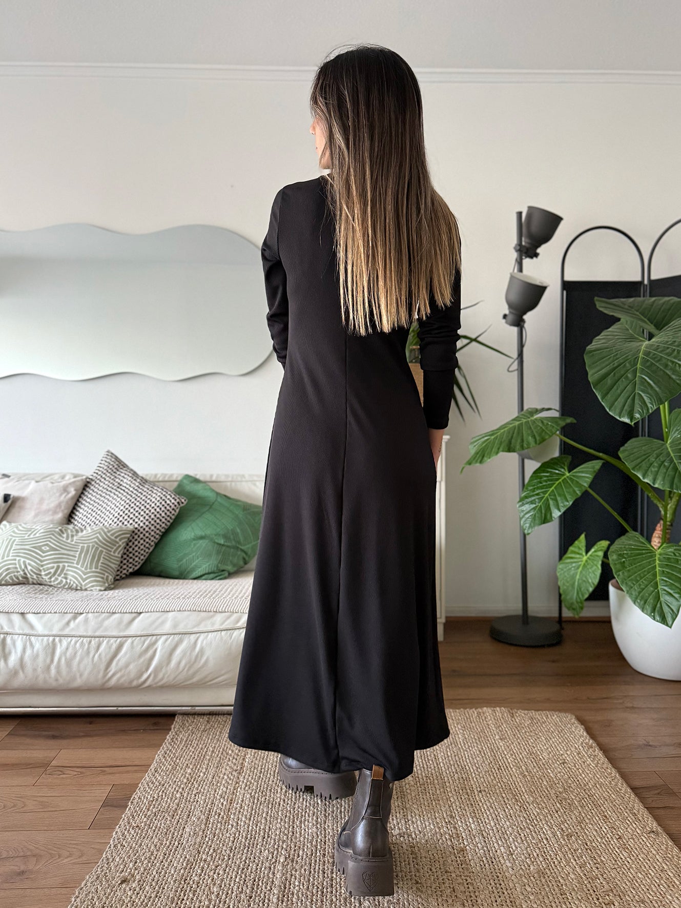 Vestido maternal y lactancia Florencia negro - Trenda 