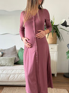 Vestido maternal y lactancia Florencia rosa - Trenda 