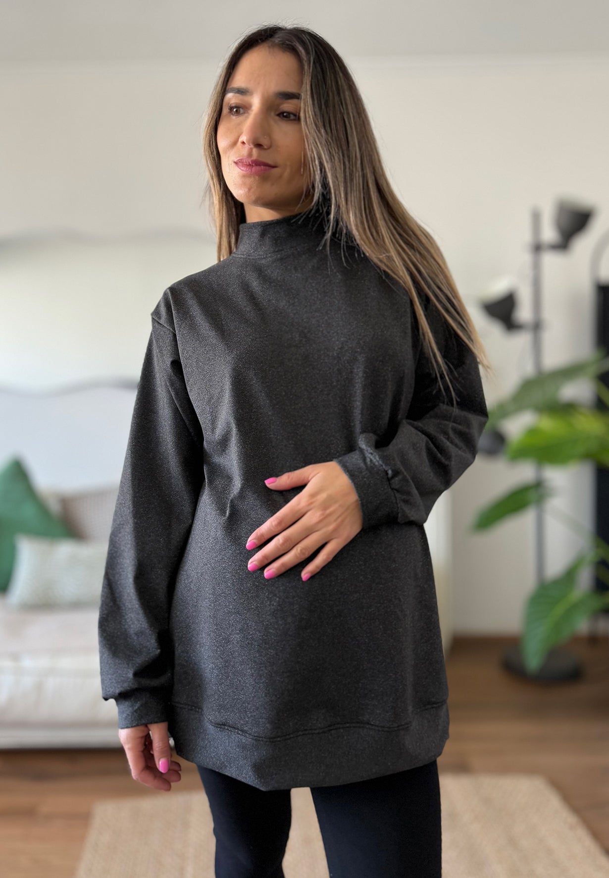 Poleron oversize London marengo - Trenda 