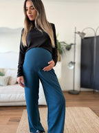 Pantalón palazzo maternal New York petroleo - Trenda 