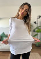 Polera maternal Mom manga larga blanca - Trenda 