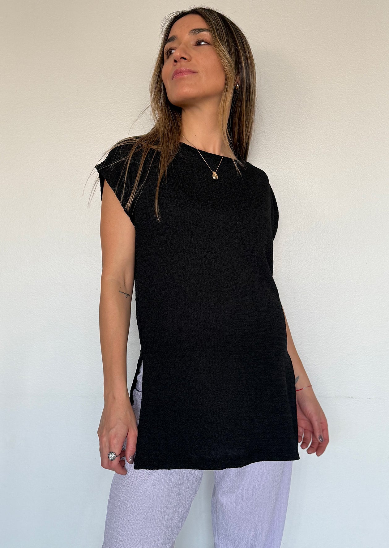 Polera maternal Atenas Negra - Trenda 