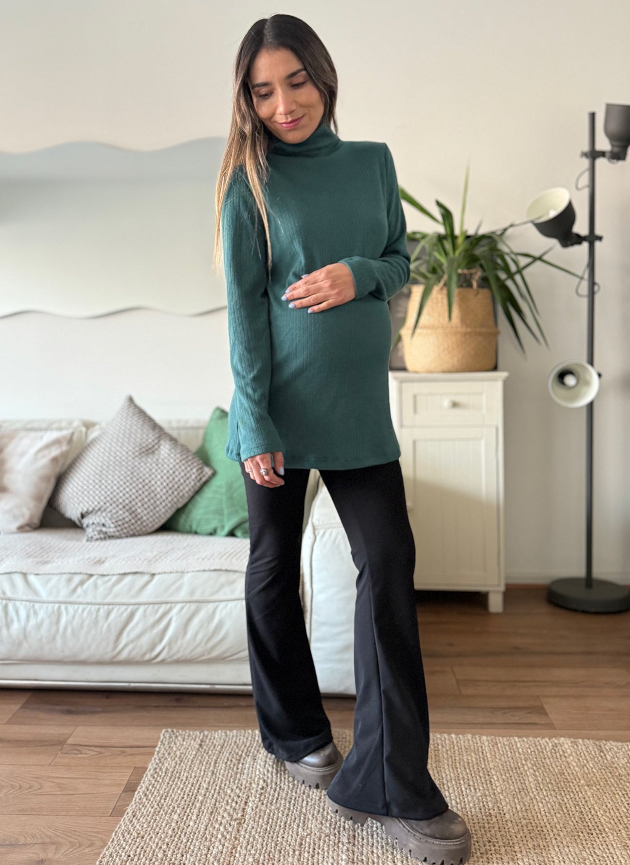 Sweater maternal Roma verde petróleo