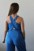 Set plisado (palazzo mas top) azulino - Trenda 