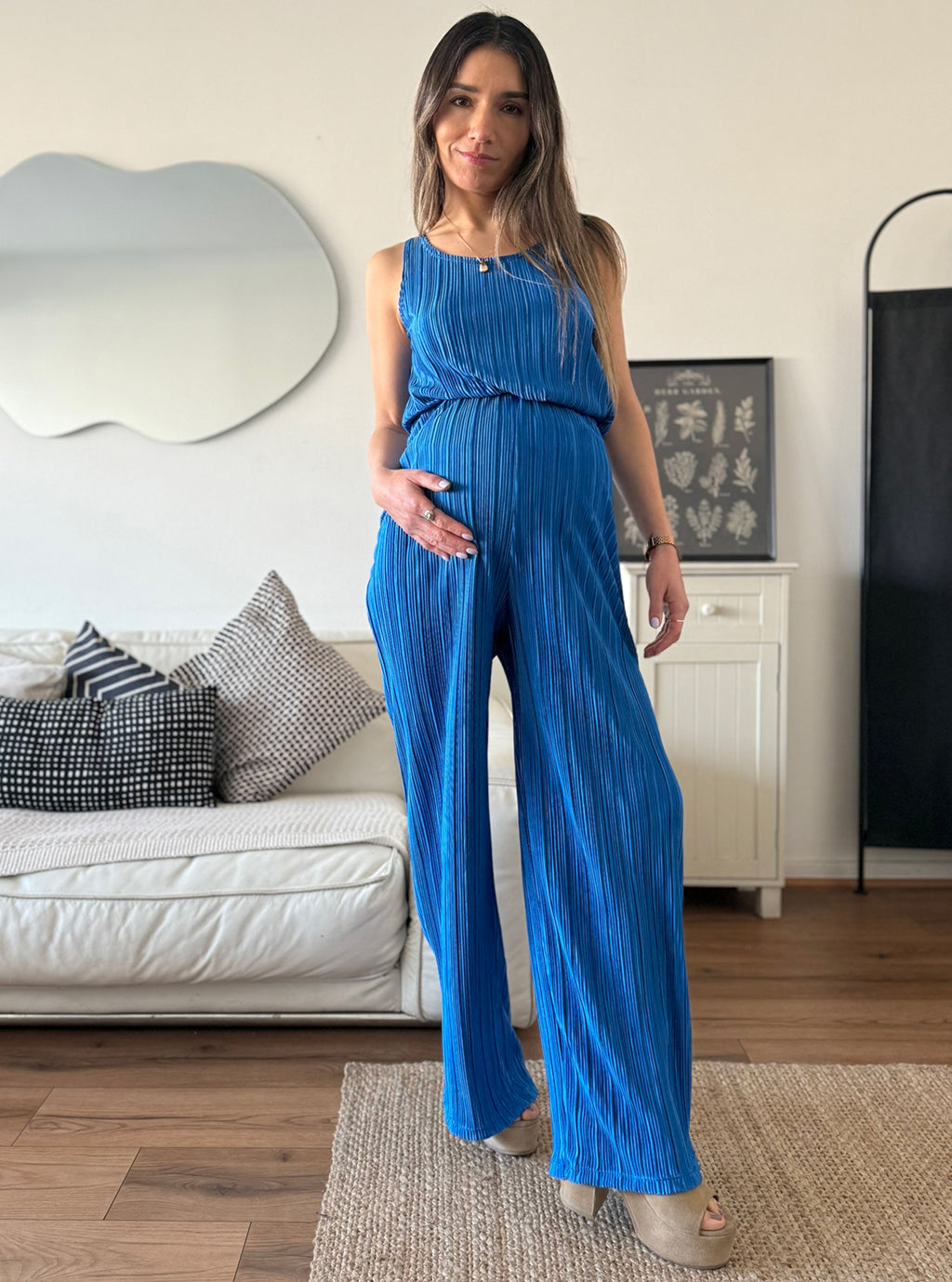 Set plisado (palazzo mas top) azulino - Trenda 