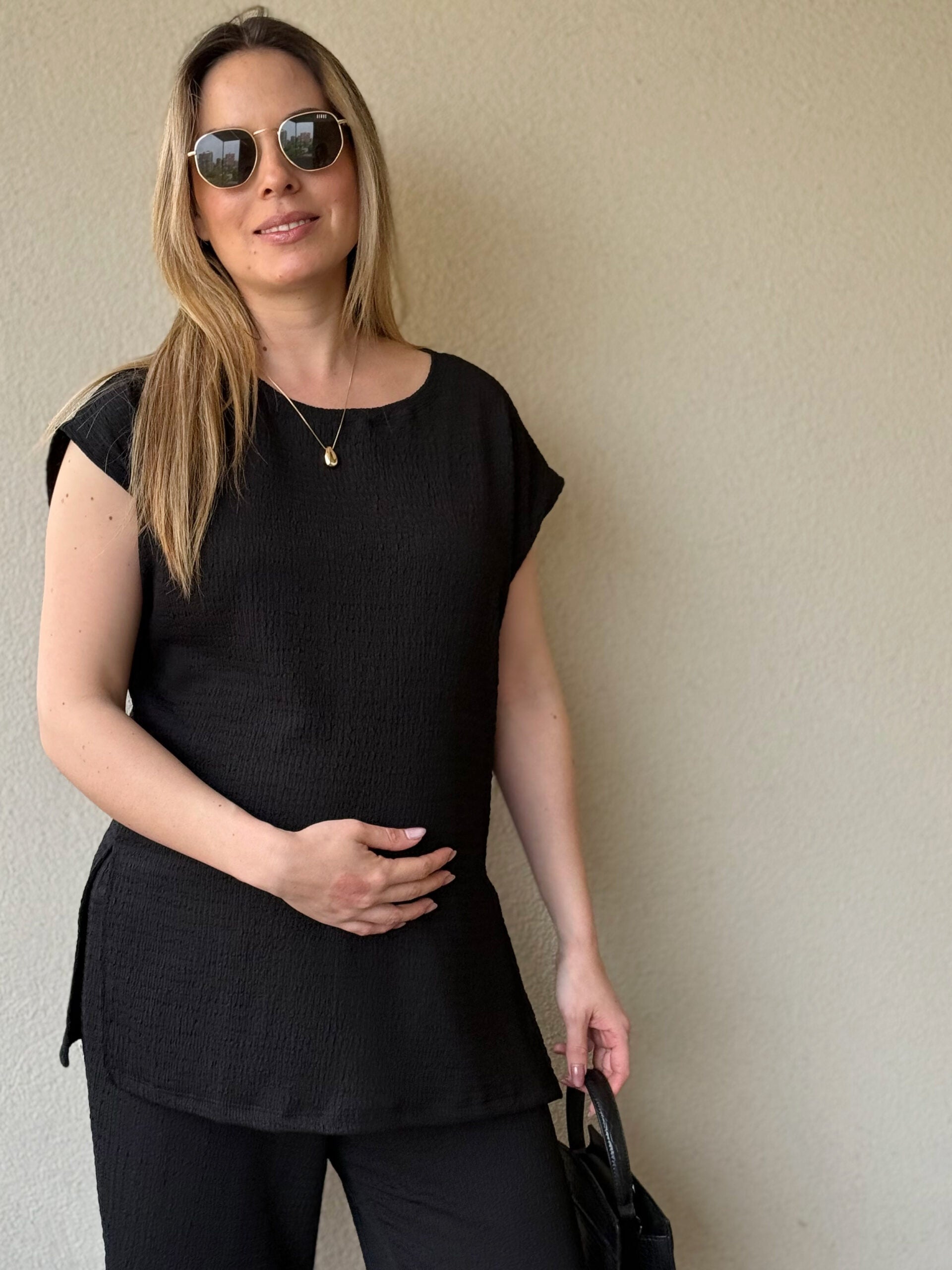 Polera maternal Atenas Negra - Trenda 