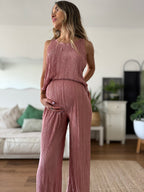 Set plisado (palazzo mas top) rosa - Trenda 