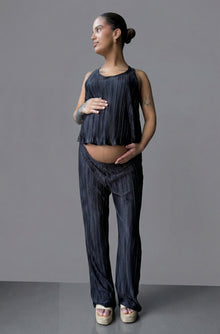 Set maternal plisado negro (top mas palazzo)