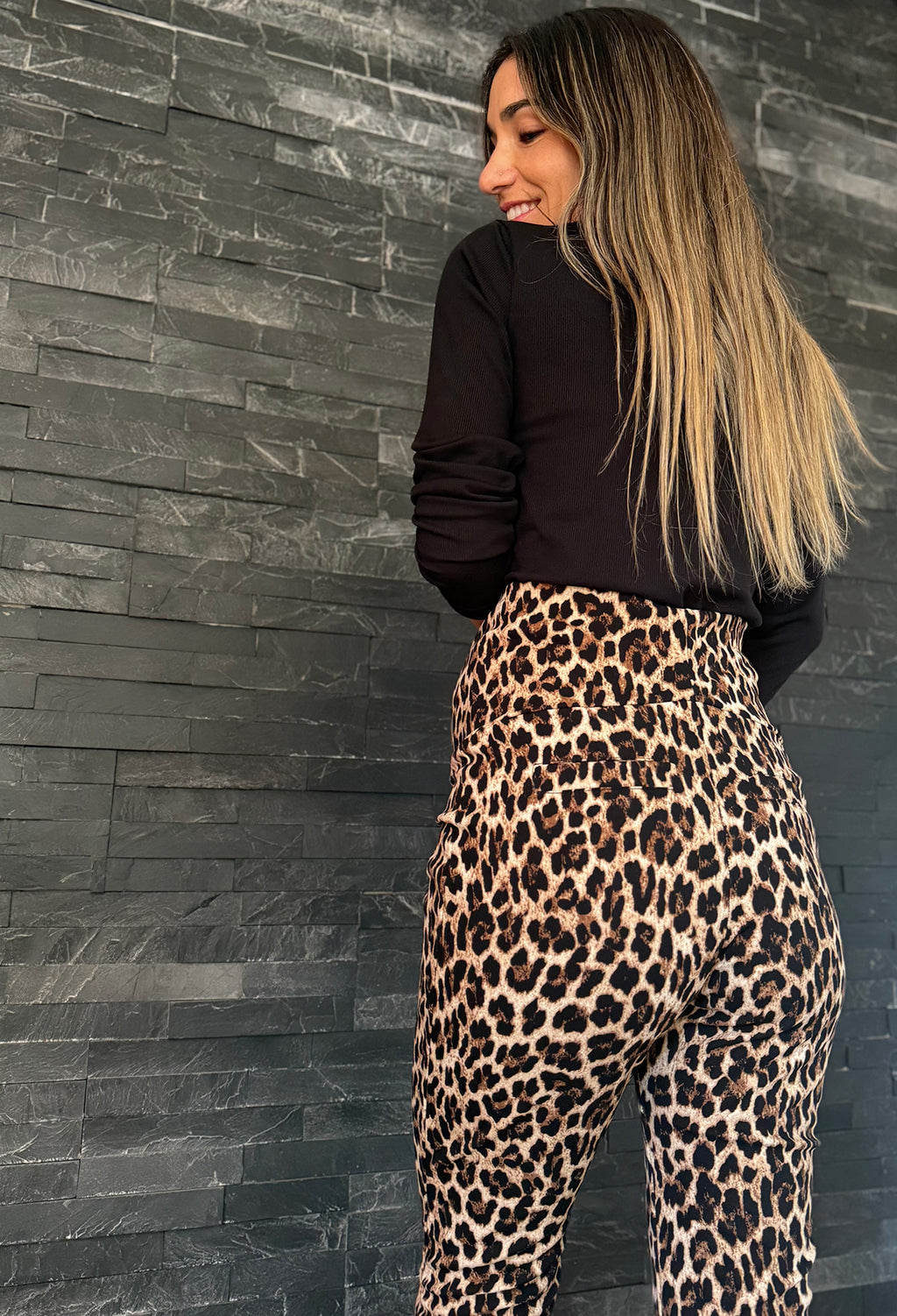 Pantalón flare maternal Tokio leopardo - Trenda 