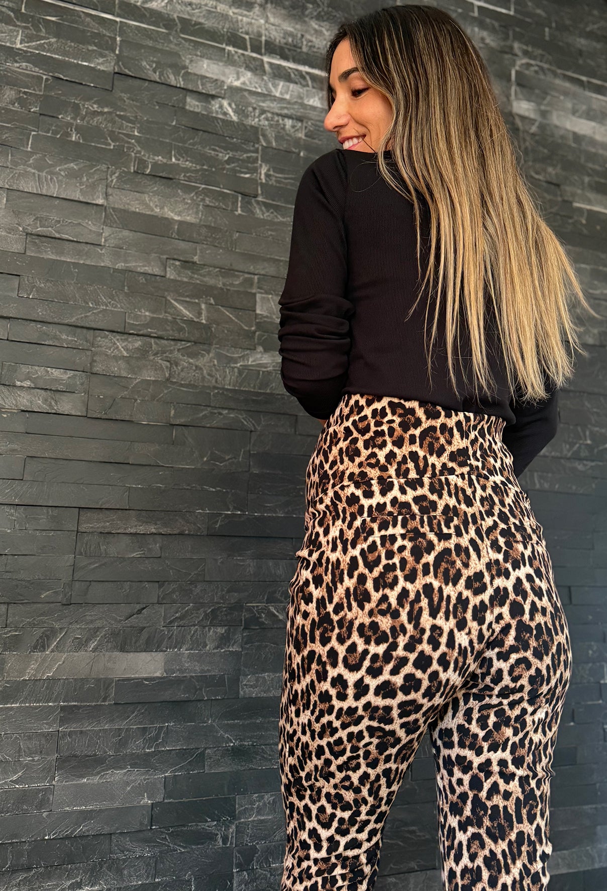 Pantalón flare maternal Tokio leopardo - Trenda 