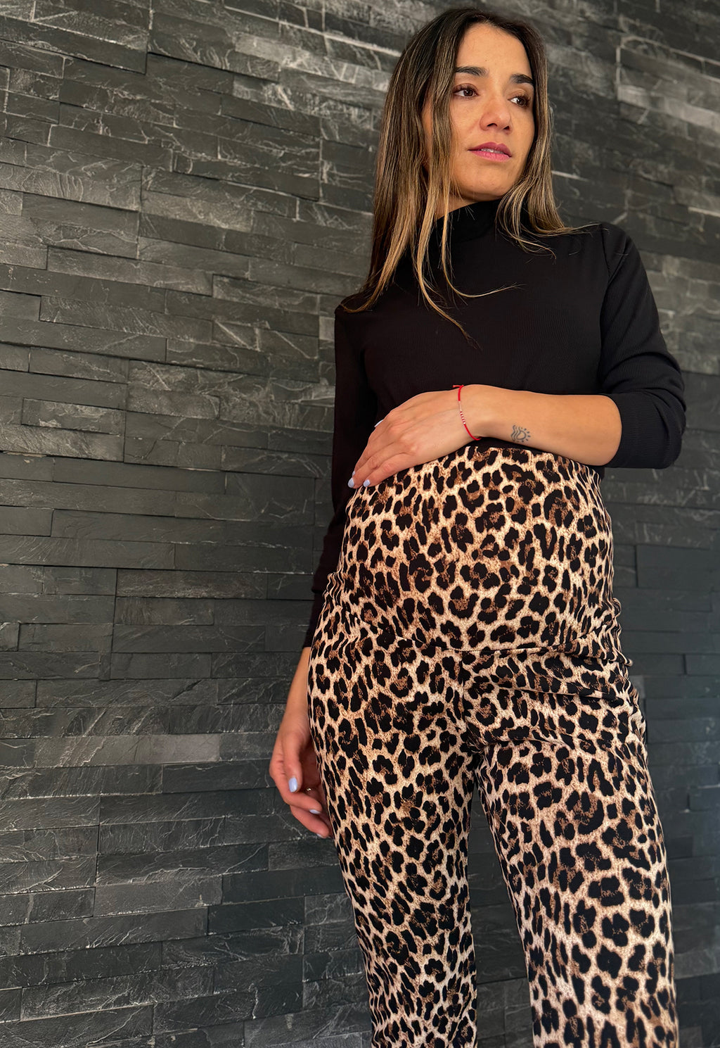 Pantalón flare maternal Tokio leopardo - Trenda 
