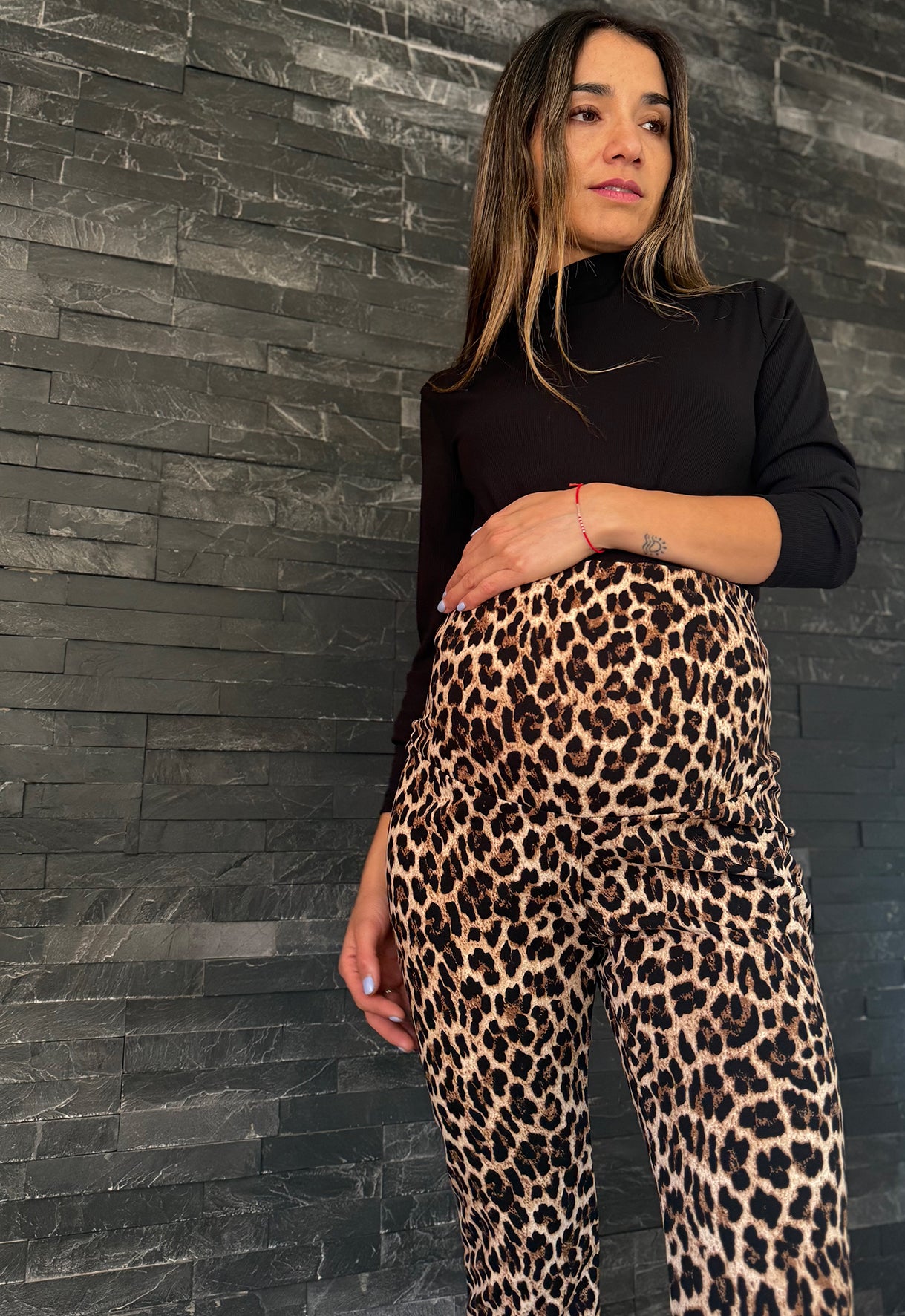 Pantalón flare maternal Tokio leopardo - Trenda 