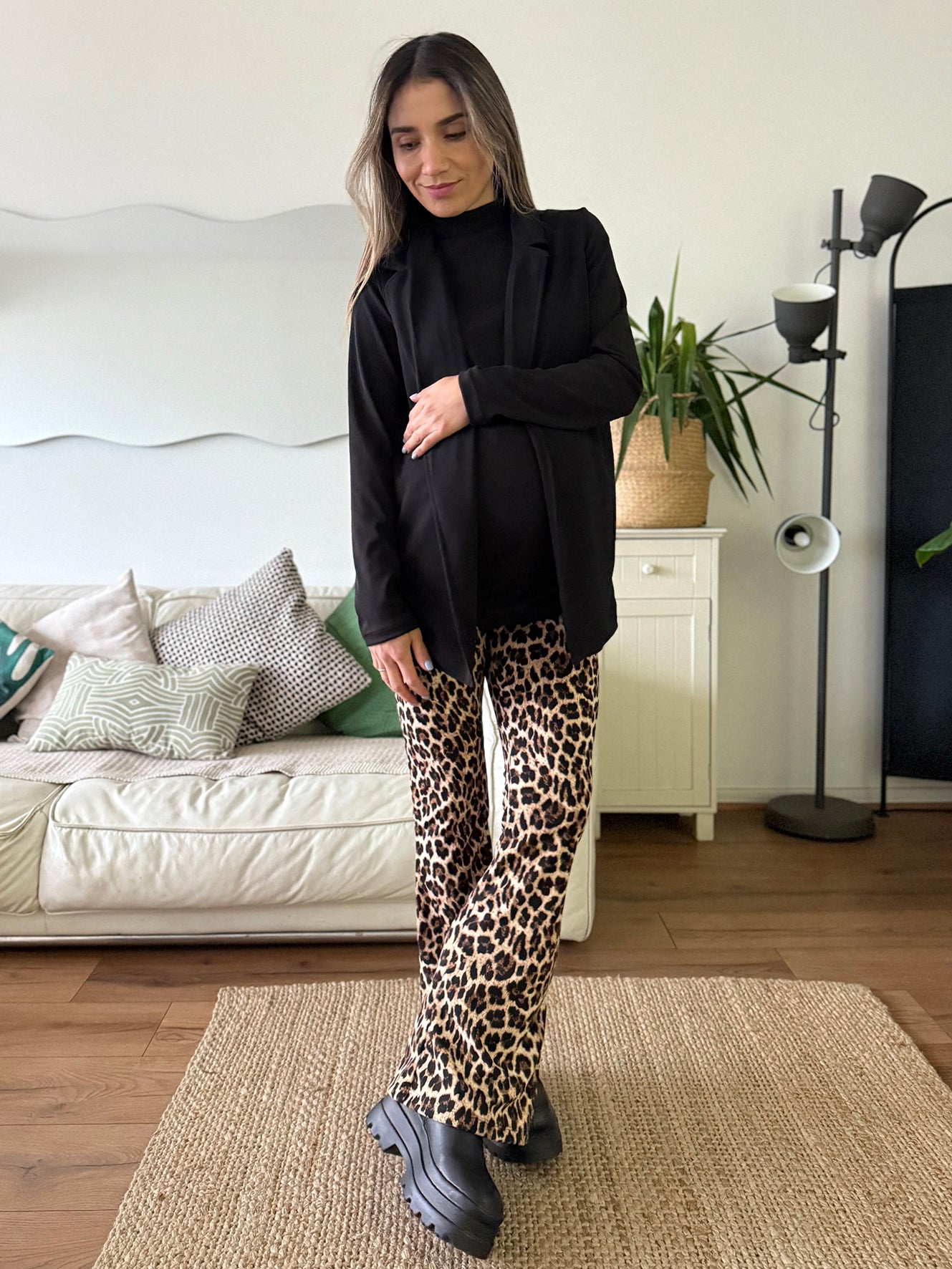 Pantalón flare maternal Tokio leopardo - Trenda 