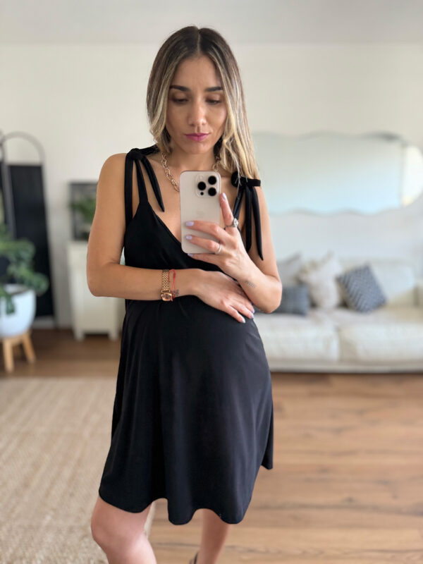 Vestido maternal embarazo y lactancia Santorini negro - Imagen 3