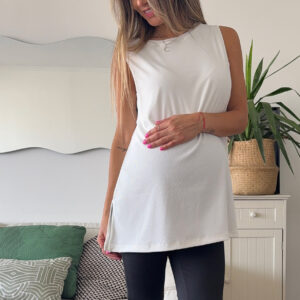 Polera maternal y lactancia PRAGA blanca