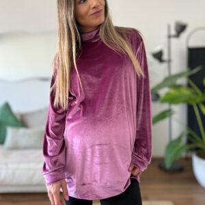 Poleron oversize LONDON terciopelo magenta