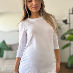 Polera maternal MOM manga larga blanca