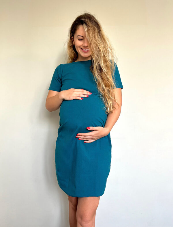 Vestido maternal MOM petróleo