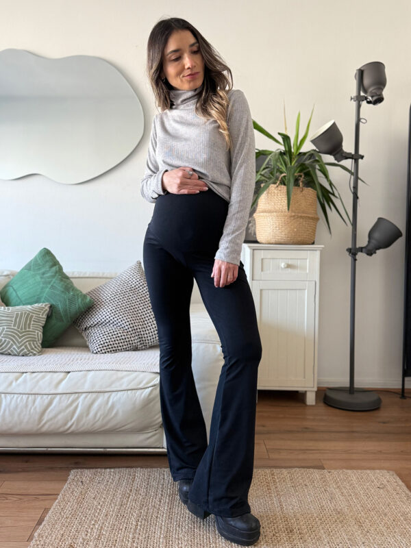 Calza maternal FLARE gamuza negra