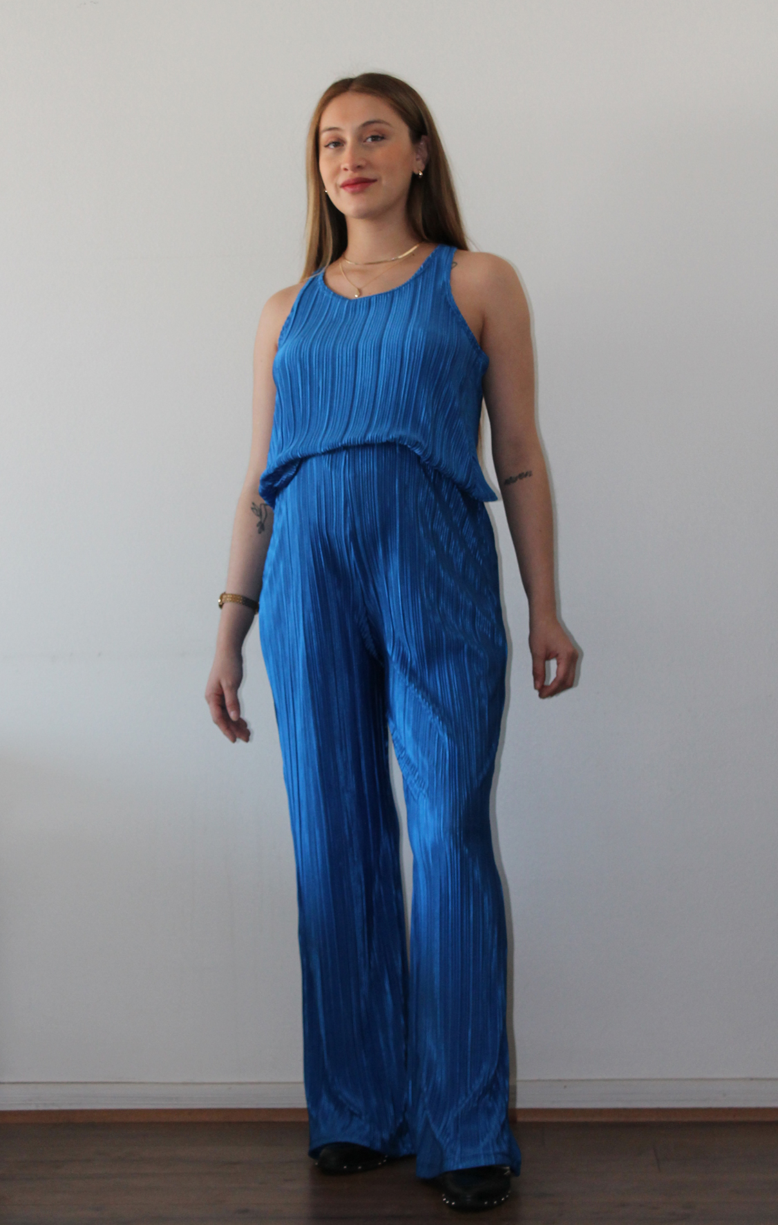 Set plisado (palazzo mas top) azulino - Imagen 5