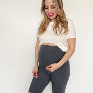 Calza Biker maternal marengo