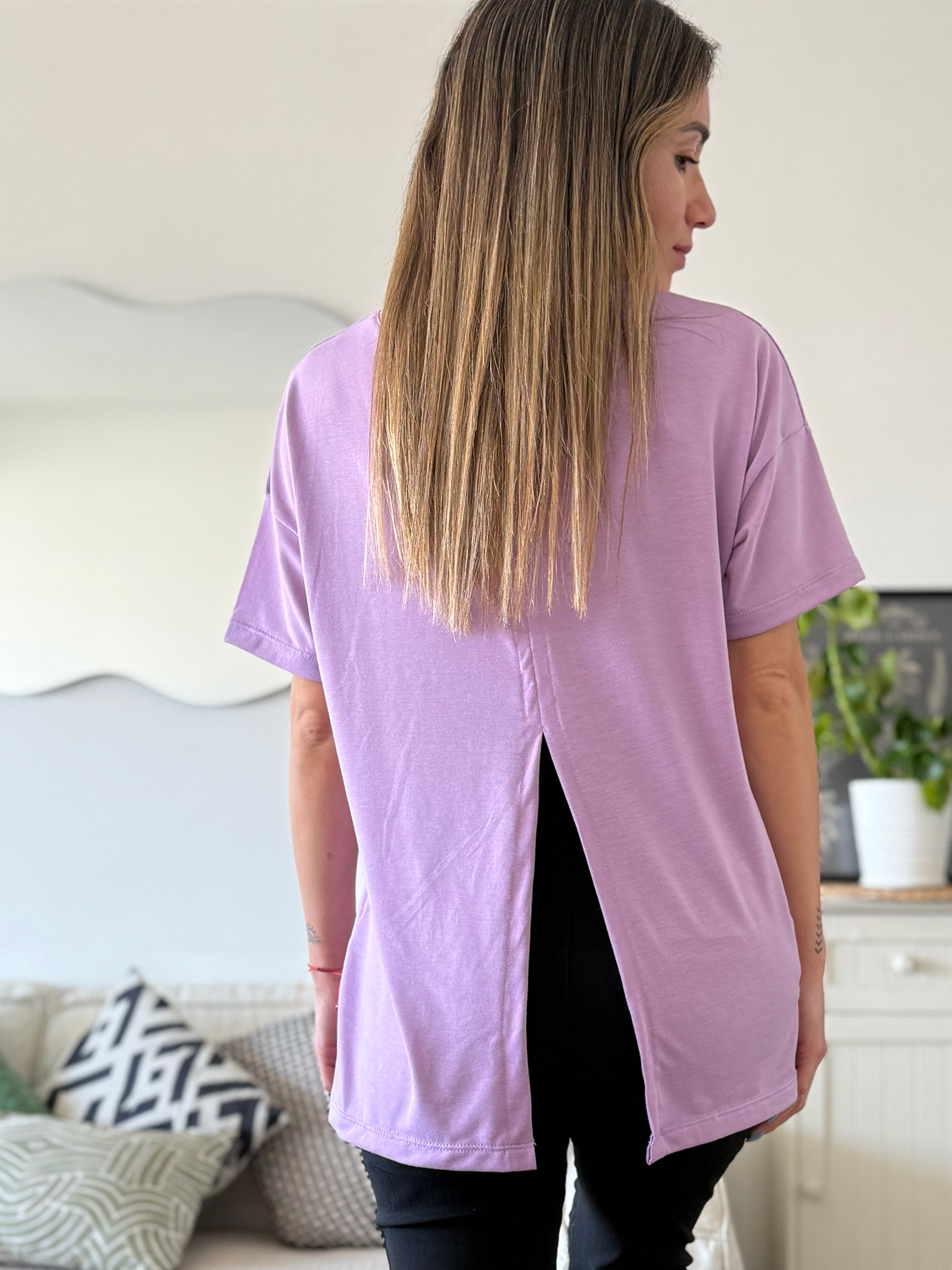 Polera maternal IBIZA malva - Imagen 3