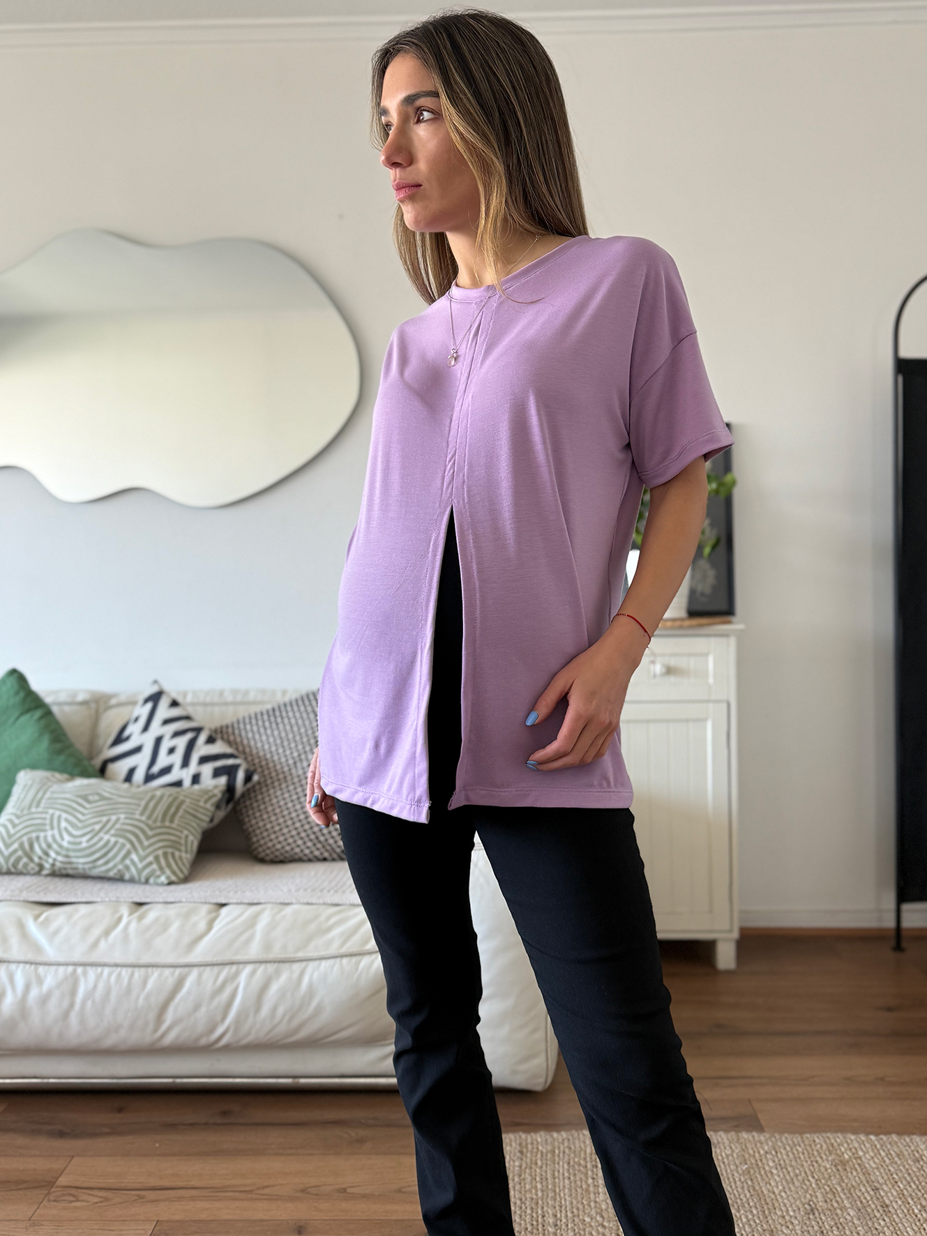 Polera maternal IBIZA malva - Imagen 6