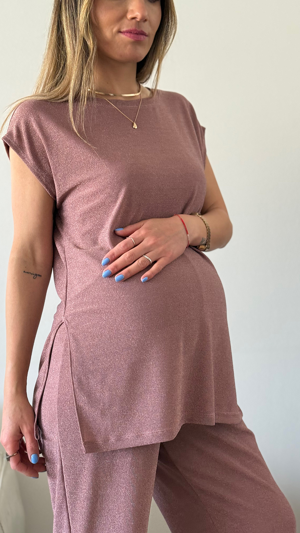 Set ATENAS (palazzo mas POLERA) palo rosa - Imagen 5