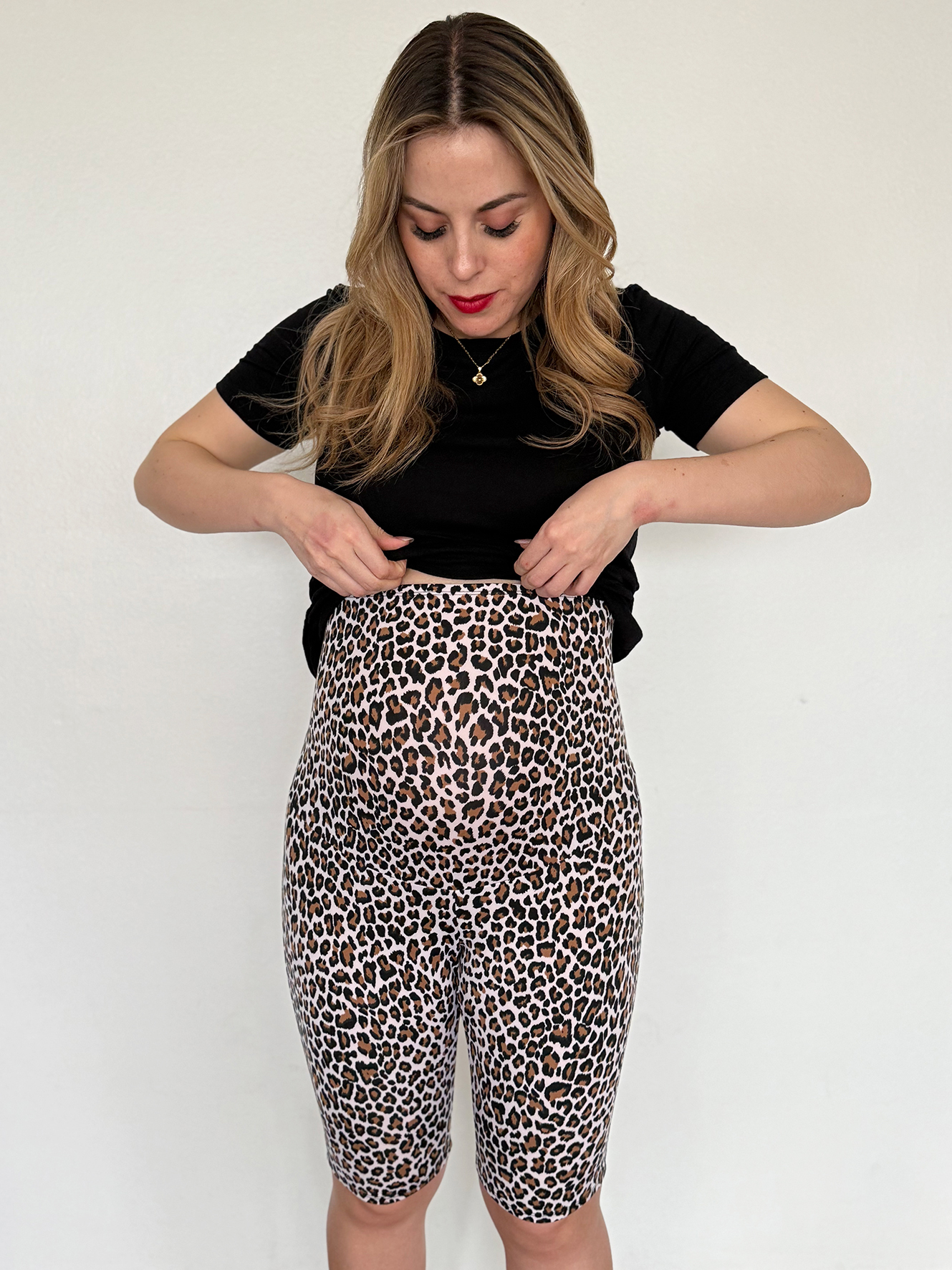 Calza Biker maternal animal print chita - Imagen 3