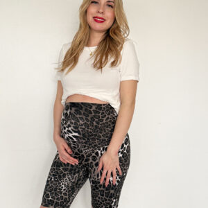 Calza Biker maternal animal print leopardo gris
