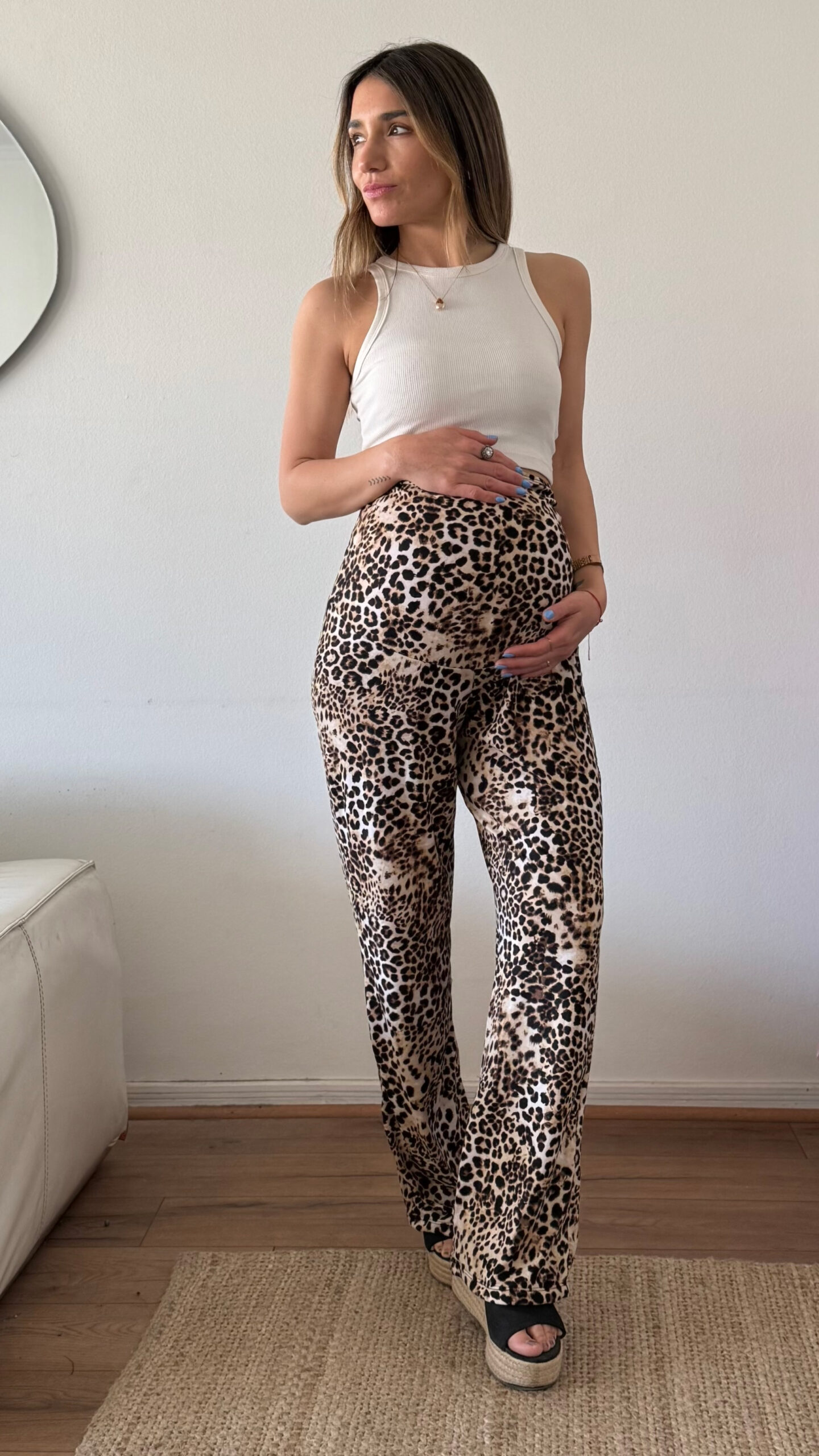 Palazzo maternal NEW YORK animal print